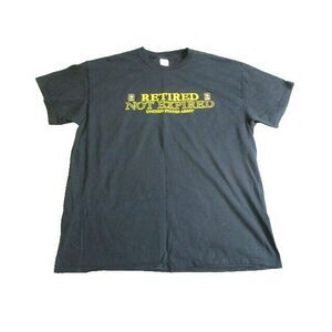 Military‎ Shirt Adult Extra Large Black Army Retired Not Expired USA Star Mens